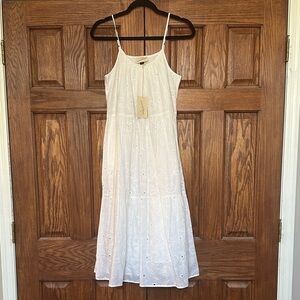 Universal Thread White Embroidered Midi Dress